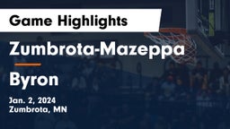 Zumbrota-Mazeppa  vs Byron  Game Highlights - Jan. 2, 2024