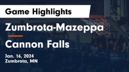 Zumbrota-Mazeppa  vs Cannon Falls  Game Highlights - Jan. 16, 2024