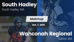 Matchup: South Hadley High vs. Wahconah Regional  2016