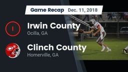 Recap: Irwin County  vs. Clinch County  2018