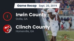 Recap: Irwin County  vs. Clinch County  2019