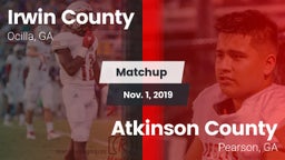 Matchup: Irwin County High vs. Atkinson County  2019