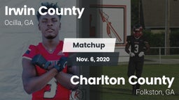 Matchup: Irwin County High vs. Charlton County  2020