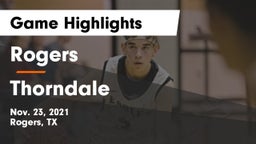 Rogers  vs Thorndale  Game Highlights - Nov. 23, 2021