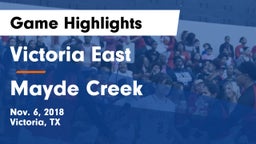 Victoria East  vs Mayde Creek  Game Highlights - Nov. 6, 2018