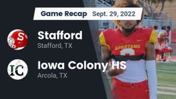 Recap: Stafford  vs. Iowa Colony HS 2022