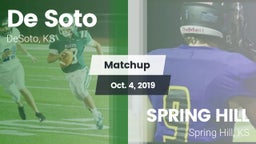 Matchup: De Soto  vs. SPRING HILL  2019