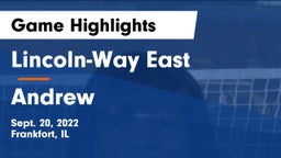 Lincoln-Way East  vs Andrew  Game Highlights - Sept. 20, 2022