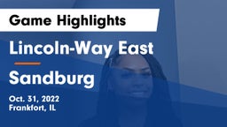 Lincoln-Way East  vs Sandburg  Game Highlights - Oct. 31, 2022