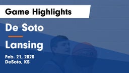 De Soto  vs Lansing  Game Highlights - Feb. 21, 2020