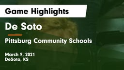 De Soto  vs Pittsburg Community Schools Game Highlights - March 9, 2021