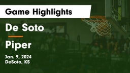 De Soto  vs Piper  Game Highlights - Jan. 9, 2024