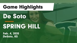 De Soto  vs SPRING HILL  Game Highlights - Feb. 4, 2020