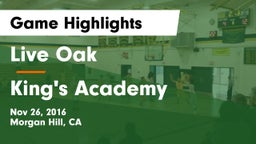 Live Oak  vs King's Academy  Game Highlights - Nov 26, 2016