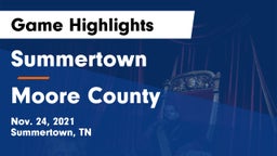 Summertown  vs Moore County Game Highlights - Nov. 24, 2021