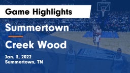 Summertown  vs Creek Wood  Game Highlights - Jan. 3, 2022