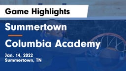 Summertown  vs Columbia Academy  Game Highlights - Jan. 14, 2022