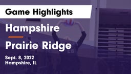 Hampshire  vs Prairie Ridge  Game Highlights - Sept. 8, 2022