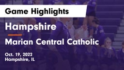 Hampshire  vs Marian Central Catholic  Game Highlights - Oct. 19, 2022