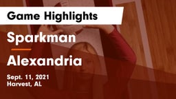 Sparkman  vs Alexandria  Game Highlights - Sept. 11, 2021