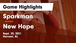 Sparkman  vs New Hope Game Highlights - Sept. 20, 2021