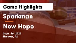 Sparkman  vs New Hope  Game Highlights - Sept. 26, 2023