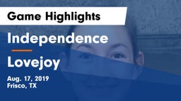 Independence  vs Lovejoy  Game Highlights - Aug. 17, 2019