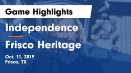 Independence  vs Frisco Heritage  Game Highlights - Oct. 11, 2019