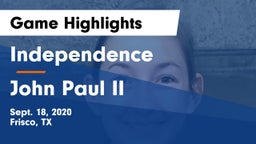 Independence  vs John Paul II  Game Highlights - Sept. 18, 2020