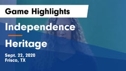 Independence  vs Heritage  Game Highlights - Sept. 22, 2020
