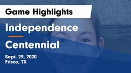 Independence  vs Centennial  Game Highlights - Sept. 29, 2020