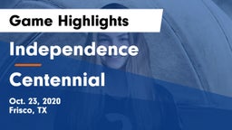 Independence  vs Centennial  Game Highlights - Oct. 23, 2020