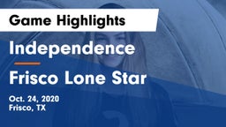 Independence  vs Frisco Lone Star  Game Highlights - Oct. 24, 2020
