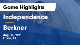 Independence  vs Berkner Game Highlights - Aug. 13, 2021