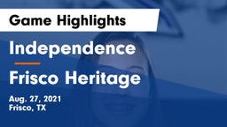 Independence  vs Frisco Heritage  Game Highlights - Aug. 27, 2021