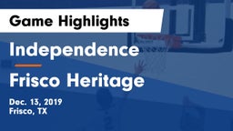 Independence  vs Frisco Heritage  Game Highlights - Dec. 13, 2019