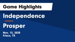 Independence  vs Prosper  Game Highlights - Nov. 13, 2020