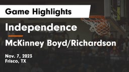 Independence  vs McKinney Boyd/Richardson Game Highlights - Nov. 7, 2023