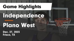 Independence  vs Plano West  Game Highlights - Dec. 27, 2023