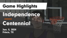 Independence  vs Centennial  Game Highlights - Jan. 5, 2024