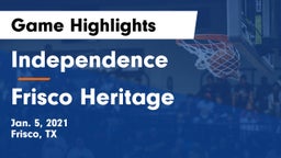 Independence  vs Frisco Heritage  Game Highlights - Jan. 5, 2021