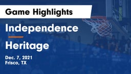 Independence  vs Heritage  Game Highlights - Dec. 7, 2021