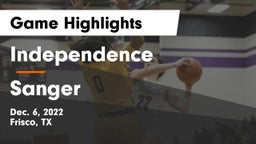 Independence  vs Sanger  Game Highlights - Dec. 6, 2022