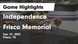 Independence  vs Frisco Memorial  Game Highlights - Jan. 27, 2023