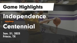 Independence  vs Centennial  Game Highlights - Jan. 31, 2023