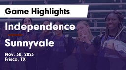 Independence  vs Sunnyvale  Game Highlights - Nov. 30, 2023