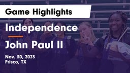 Independence  vs John Paul II  Game Highlights - Nov. 30, 2023