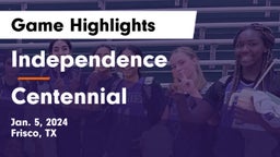 Independence  vs Centennial  Game Highlights - Jan. 5, 2024