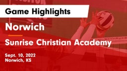 Norwich  vs Sunrise Christian Academy Game Highlights - Sept. 10, 2022