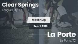 Matchup: Clear Springs High vs. La Porte  2016